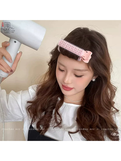 Lazy air bangs, curling tubes, female high skull top styling artifacts, forehead hair roots, fluffy clips, curling pins, headdresses