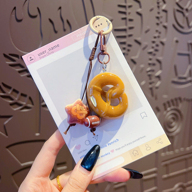 Creative Maillard DIY small drip slip keychain pendant female couple bag beaded mobile phone chain keychain pendant