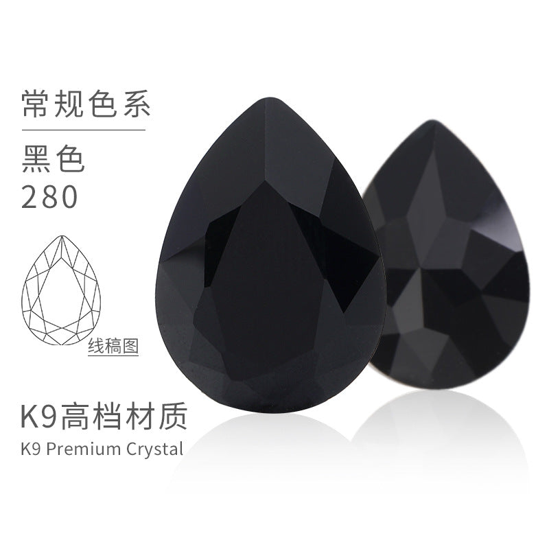 K9 material, pointed bottom pear-shaped rhinestone, color-resistant base, clothing crystal accessories, high-end pinkstone rhinestone
