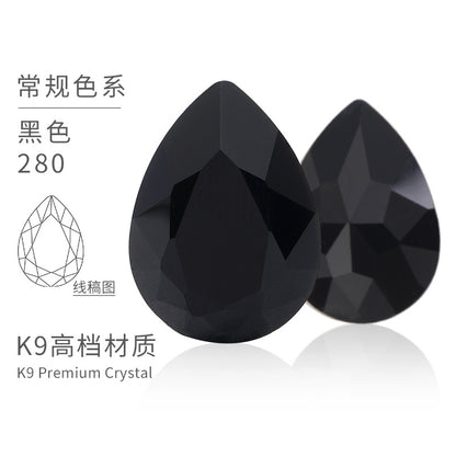 K9 material, pointed bottom pear-shaped rhinestone, color-resistant base, clothing crystal accessories, high-end pinkstone rhinestone