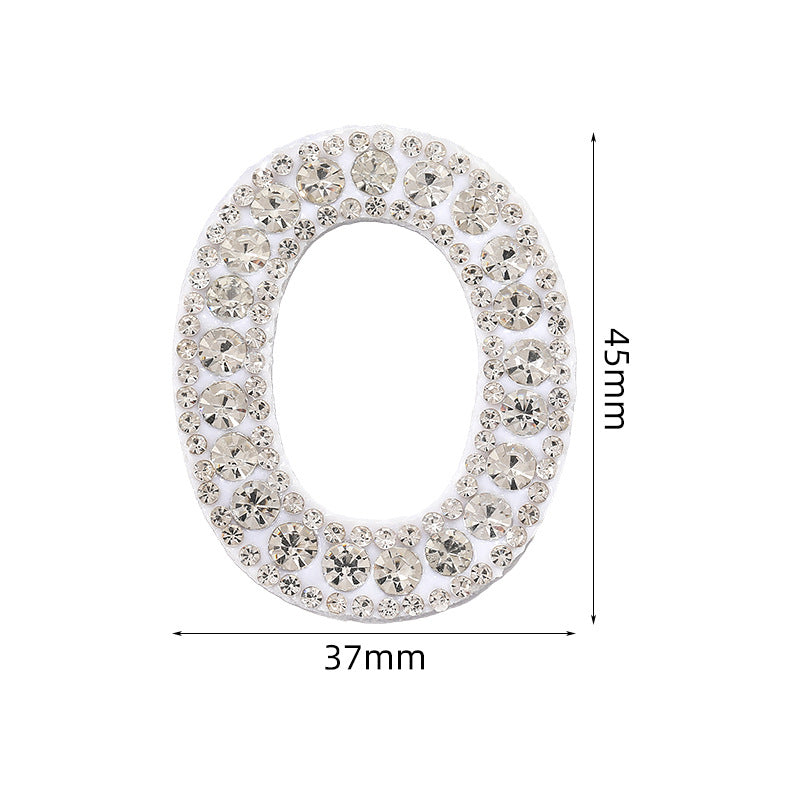Full diamond letters DIY clothing accessories, white rhinestone hot simmer patches, hot patch English 26 letters