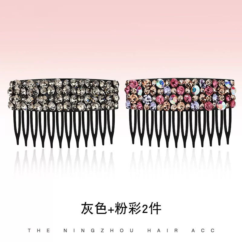 Korean Dongdaemun High-End Rhinestone Hair Comb Inverted Comb for Women, Sophisticated Elegance New Loose Hair Styling Tool Hair Clip