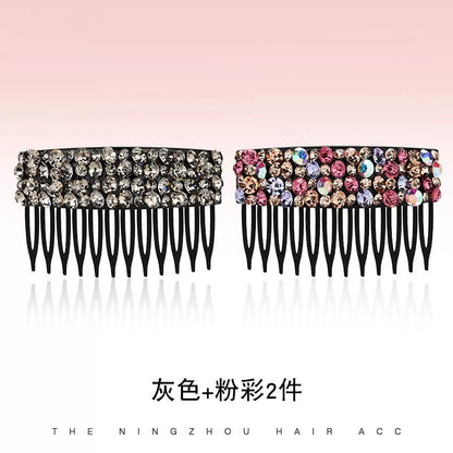 Korean Dongdaemun High-End Rhinestone Hair Comb Inverted Comb for Women, Sophisticated Elegance New Loose Hair Styling Tool Hair Clip