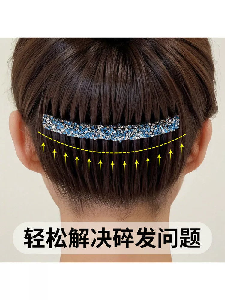 2026 New Sparkling Rhinestone Hair Comb, Loose Hair Organizer, Bangs Hair Clip, Frontal Side Hair Clip, Back-of-Head Comb