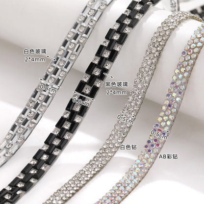 Hot-selling drill tape adhesive backing for immediate sticking drill strips, DIY self-adhesive drill sticks, glass rhinestone ribbons, clothing accessories