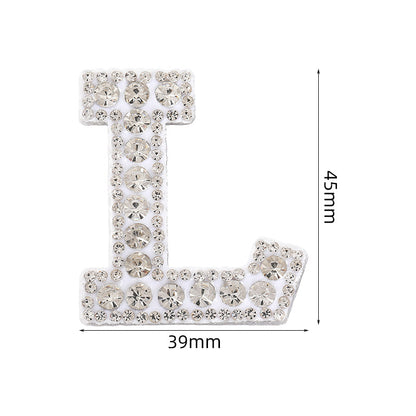 Full rhinestone letter diy clothing accessories white rhinestone hot rhinestone patch hot patch patch english 26 english letters