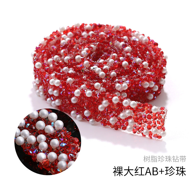 Resin Diamond Rhinestone Strips - Tear-Off Ready-to-Paste Sequins Hot Diamond Shoes Clothing Accessories and DIY crafty