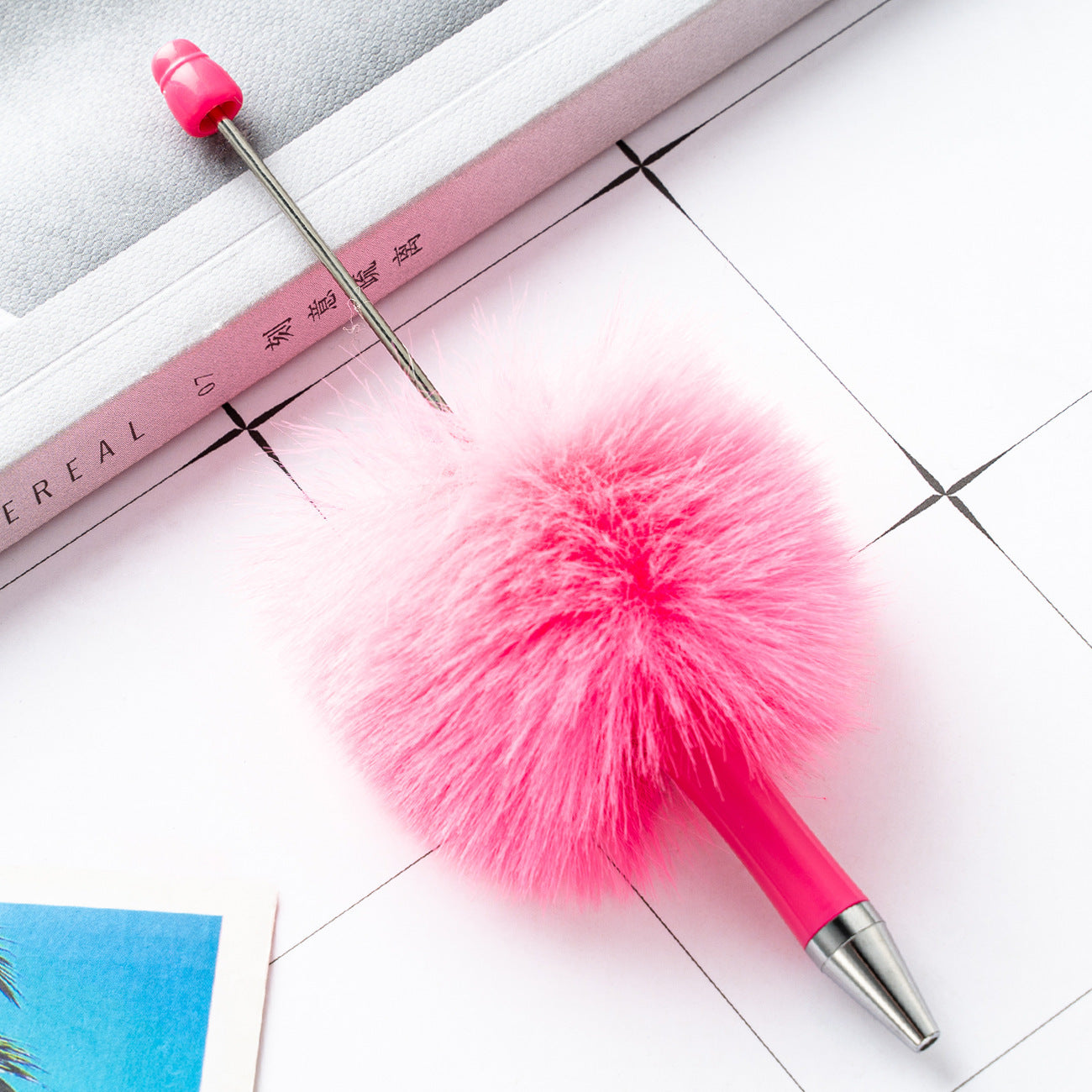 DIY Plastic Ballpoint Pen - Creative Handmade Plush Cartoon Hairball Pen Wholesale
