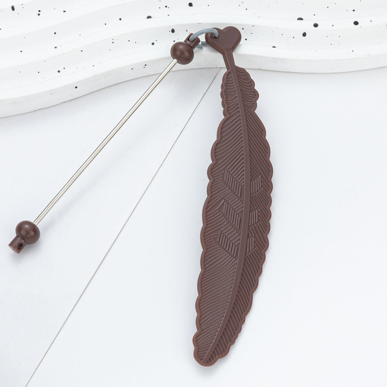 Plastic Feather Bookmark - Cartoon Pendant Children Handmade Beaded Reading Mark Book Holder