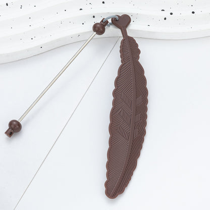 Plastic Feather Bookmark - Cartoon Pendant Children Handmade Beaded Reading Mark Book Holder
