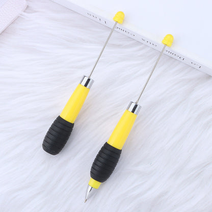 Creative DIY telescopic ballpoint pen, Morandi macaron color rotating telescopic beading, cute love small fresh ballpoint pen