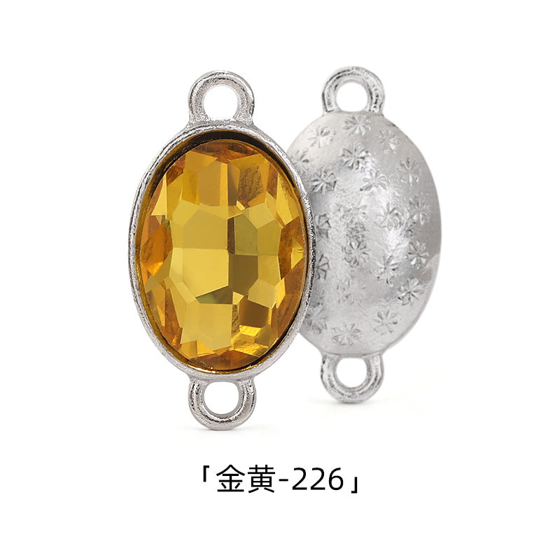 Oval 10*14mm double hanging zinc alloy silver chain headband pendant clothing DIY accessories hairpin headband hanging
