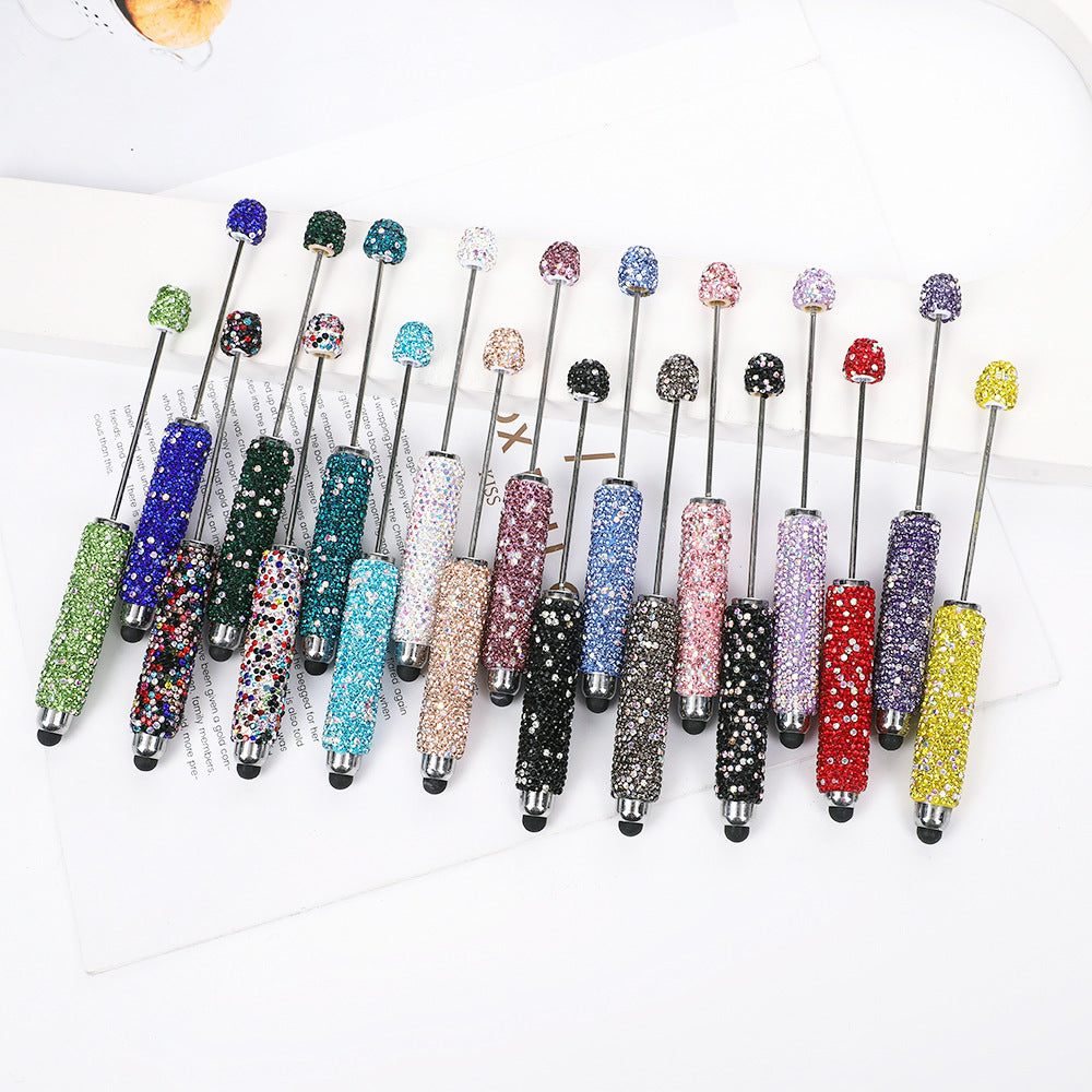 AB colorful full diamond touch screen pen DIY clay handmade rhinestone ballpoint pen live broadcast hot sale beaded gift pen hot sale