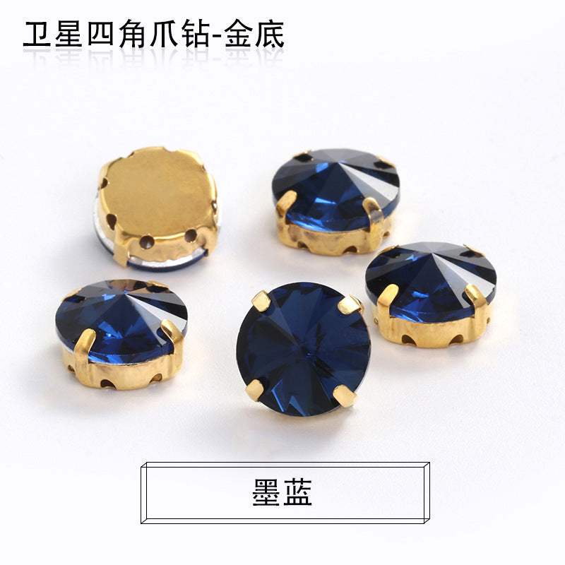Xichuan new gold background satellite square corner hand sewing drill claw drill DIY clothing collar dress accessories material wholesale
