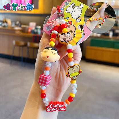 Genuine crayon Shin-chan beaded mobile phone chain small pendant couple car key chain bag doll doll ornament