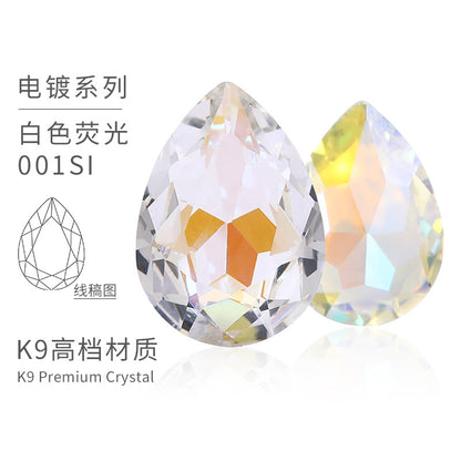 K9 material, pointed bottom pear-shaped rhinestone, color-resistant base, clothing crystal accessories, high-end pinkstone rhinestone
