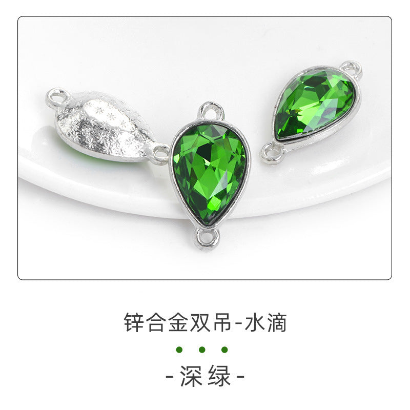 Direct supply of waterdrop double pendants, zinc alloy pendants, earrings, bracelets, jewelry accessories, high-value waterdrop double pendants