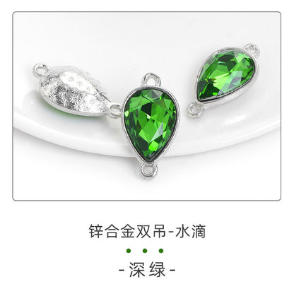 Direct supply of waterdrop double pendants, zinc alloy pendants, earrings, bracelets, jewelry accessories, high-value waterdrop double pendants
