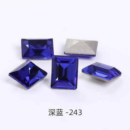 Cross-border new rectangular right-angle drill, special-shaped pointed bottom water rhinestone clothing accessories, diamond-pointed bottom rectangular right-angle diamond