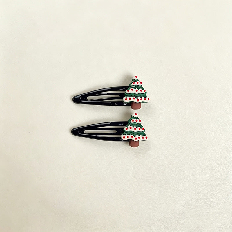 Christmas BB clip hairpin cartoon cute Santa hairpin red BB clip girl side clip bangs clip hair accessories