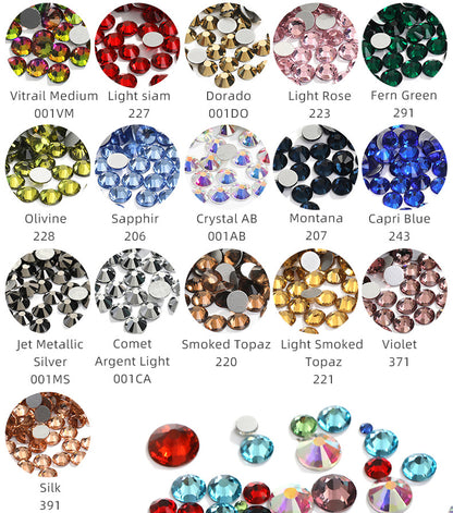 Flat Back Non-Hotfix Rhinestones - Glass Diamond 1440pcs Mobile Phone Case Accessories