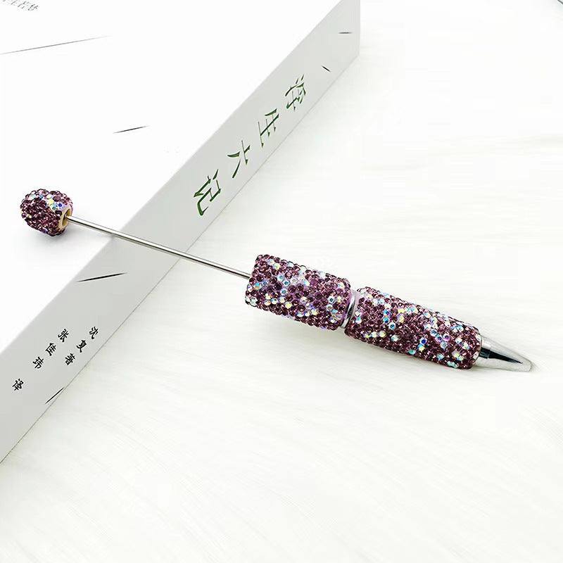 AB full diamond ballpoint pen diy cross-border creative beaded ballpoint pen cap with diamond heavy industry gift pen spot wholesale