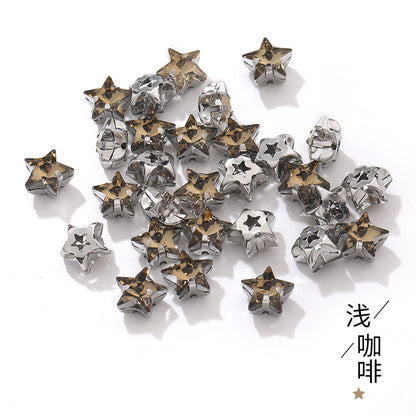 Best-selling 10mm five-pointed star stainless steel claw drill, ultra-glitter five-pointed star nail art clothing DIY accessory glass diamond