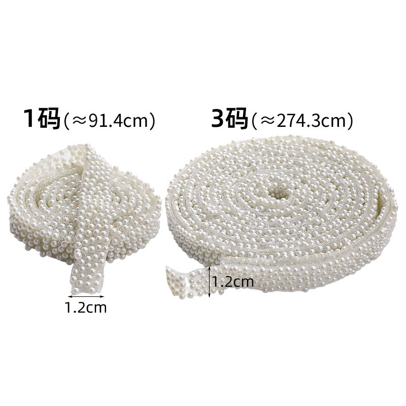 ABS imitation pearl diamond strap with adhesive backing can be used for hair accessories, shoes, bags, clothing, handmade DIY accessories