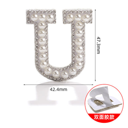 26 English letter patches, pearl adhesive backing tape, DIY double-sided decorative decoration, peel-off self-adhesive patch stickers