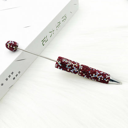 AB full diamond ballpoint pen diy cross-border creative beaded ballpoint pen cap with diamond heavy industry gift pen spot wholesale