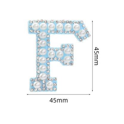 Hot Heat Patch Stickers with 26 English Letters Stickers DIY Accessories Clothing and Hat Accessories Blue Non-Woven Fabric Stickers