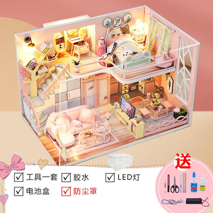 Yangbei DIY cabin making mini princess small house model assembly villa toy creative birthday gift female