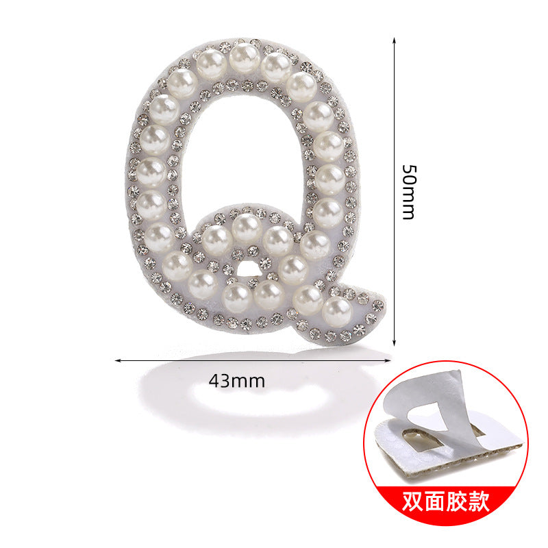 26 English letter patches, pearl adhesive backing tape, DIY double-sided decorative decoration, peel-off self-adhesive patch stickers