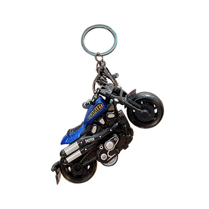 Creative Cartoon Alloy Harley Pull-Back Car Keychain - School Bag Car Pendant Toy Model Gift