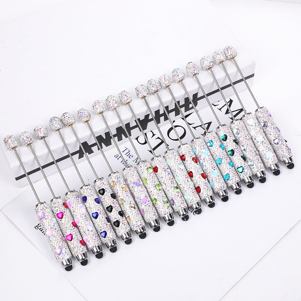 Colorful full diamond touch screen ballpoint pen creative DIY beaded multi-color love rhinestone ballpoint pen advertising gift pen