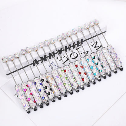 Colorful full diamond touch screen ballpoint pen creative DIY beaded multi-color love rhinestone ballpoint pen advertising gift pen