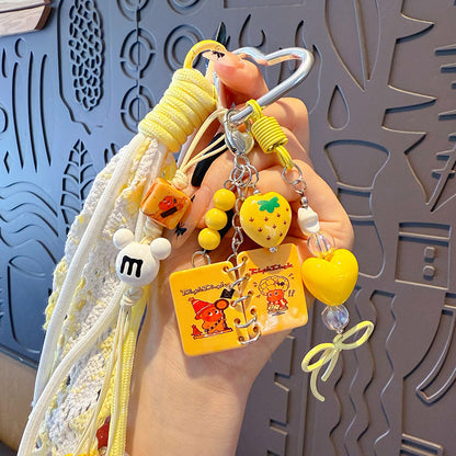 Creative handmade DIY beaded handbook keychain miu bag pendant couple keychain small pendant accessories