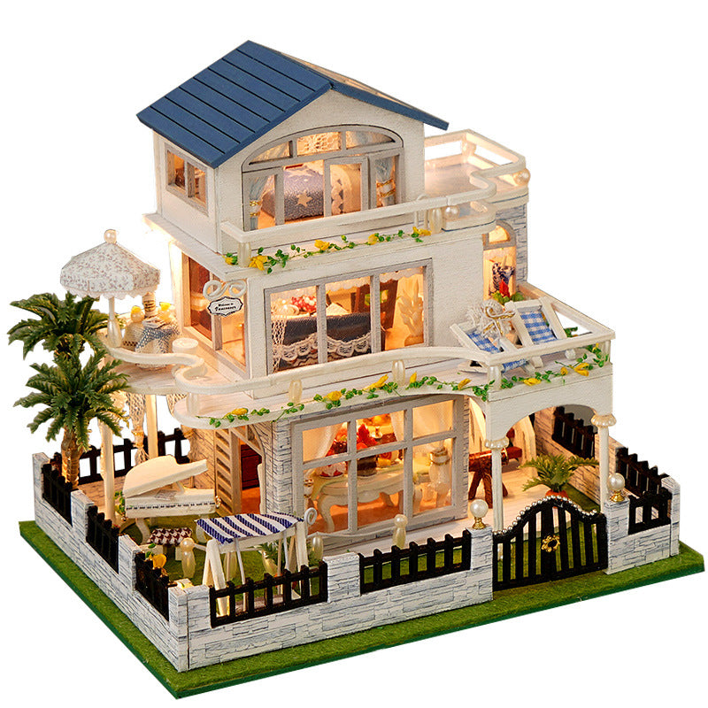 Tianyu DIY Cottage TC15 Mini Blue Waltz Hand-assembled creative pop-up book model ornaments