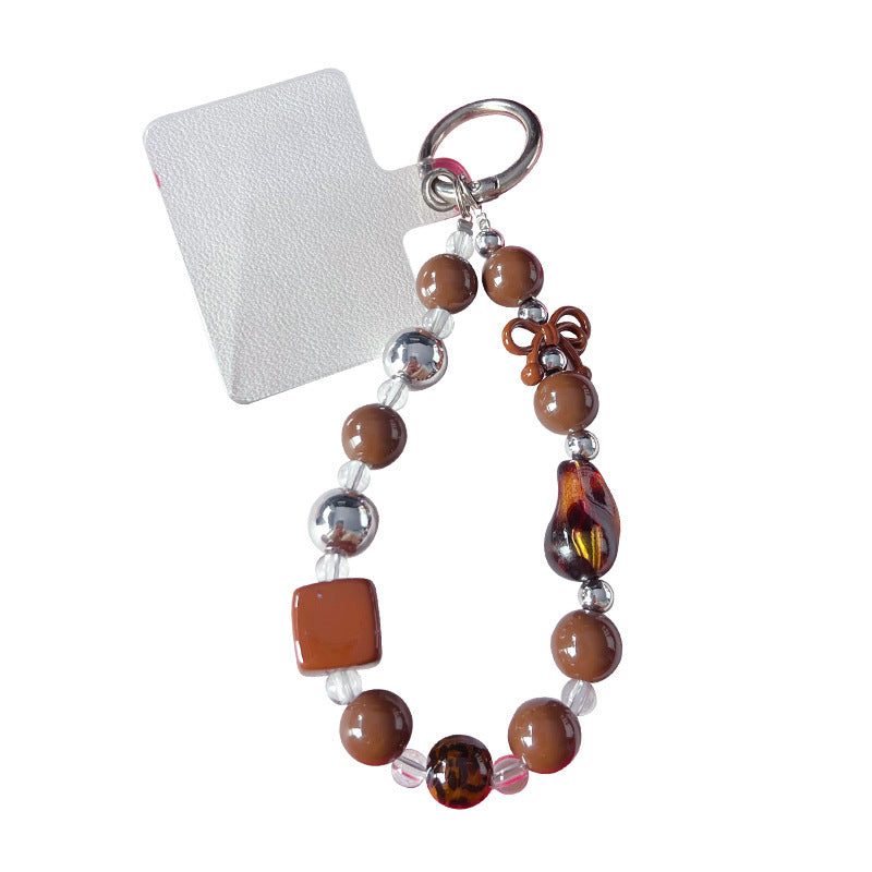 Creative Handmade DIY Fall and Winter Maillard Mobile Phone Chain Pendant Beaded Car Bag Keychain Charm Accessories