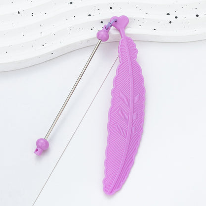 Plastic Feather Bookmark - Cartoon Pendant Children Handmade Beaded Reading Mark Book Holder