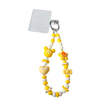 Handmade DIY Mickey Head Beaded Mobile Phone Chain Pendant Female Creative Dopamine Car Bag Keychain Pendant