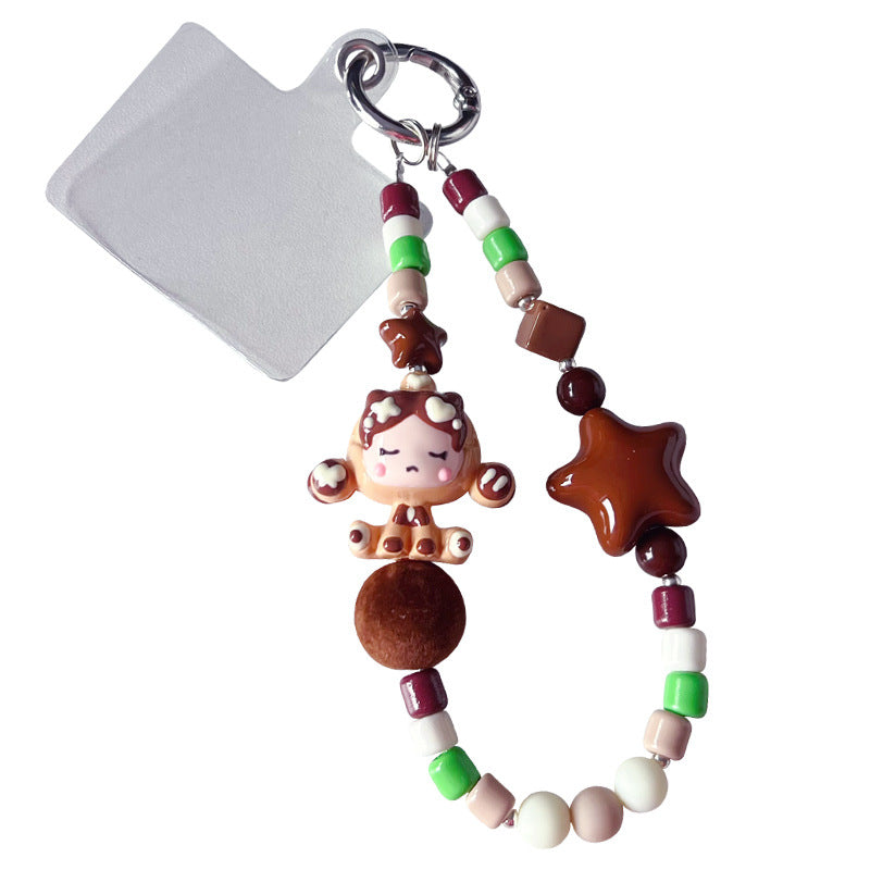 Handmade DIY bubble sitting posture cute baby beaded mobile phone chain small pendant bag doll doll keychain pendant