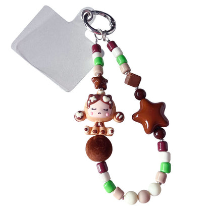 Handmade DIY bubble sitting posture cute baby beaded mobile phone chain small pendant bag doll doll keychain pendant