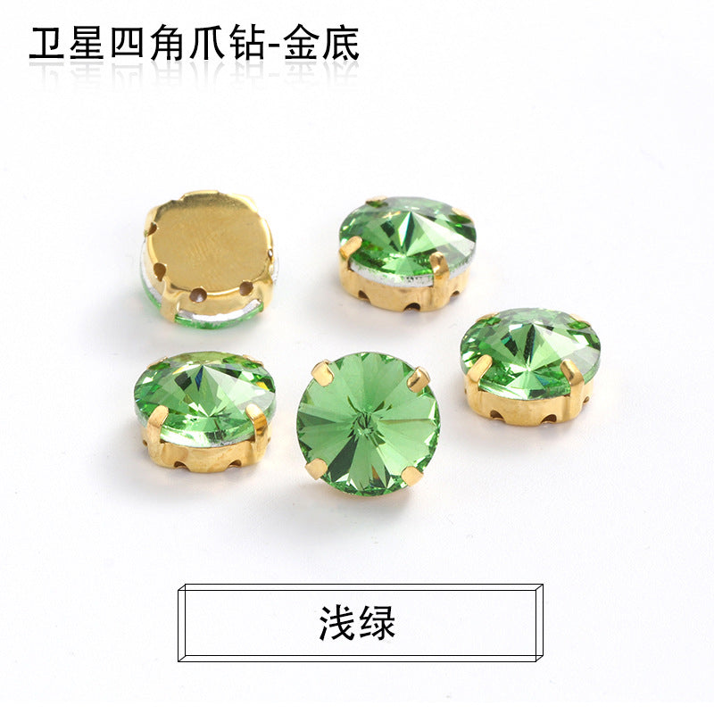 Xichuan new gold background satellite square corner hand sewing drill claw drill DIY clothing collar dress accessories material wholesale