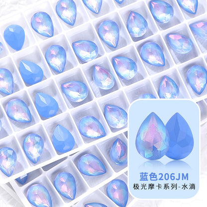 Aurora Mocha waterdrop rhinestone cut is evenly colored, wear-resistant nail nail diamond, phone case and diamond-shaped mocha pointed bottom waterdrop rhinestone