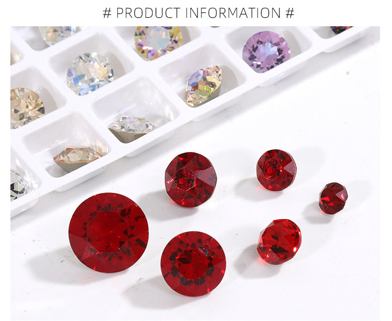 Multi-Faceted Round Pointed Bottom Diamond Rhinestones - Nail Art Clothing Accessories