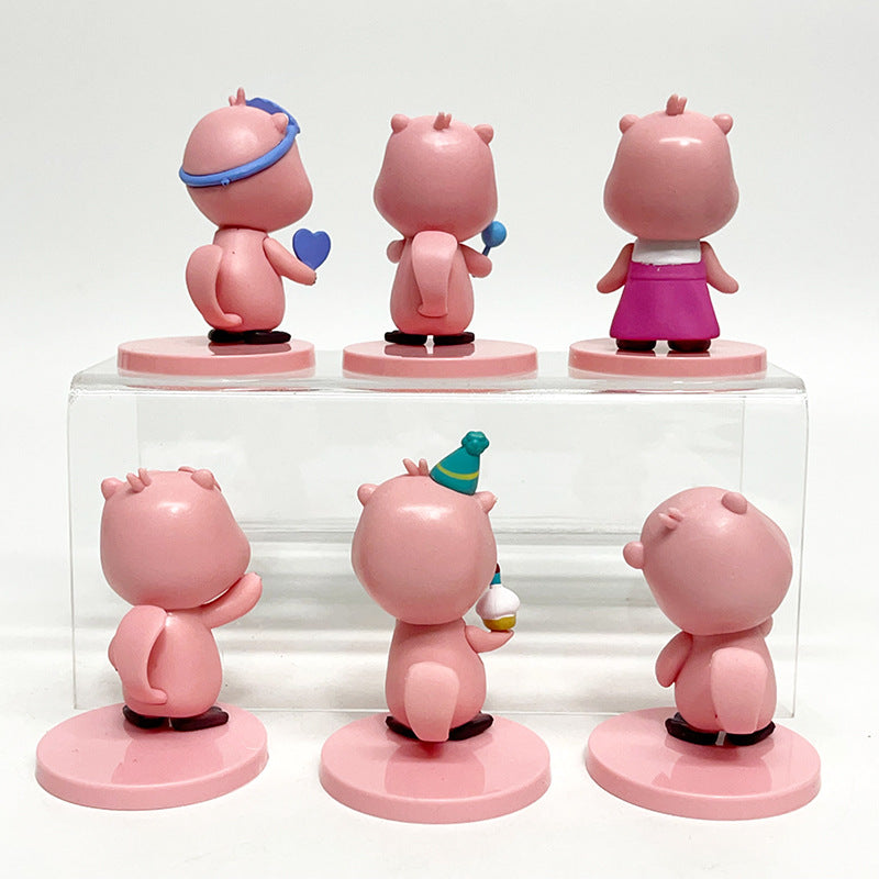 Tilt head Ruby 6 models little beaver figure blind box cute toy doll car cake ornament gacha claw machine