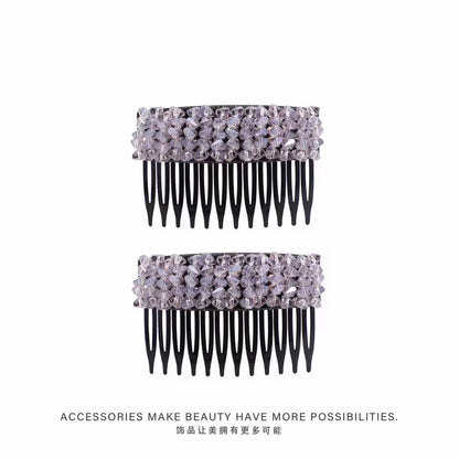 Elegant light luxury rhinestone hair comb, high-end inverted comb hair accessory, new style of bangs and loose hair organizer, side hair clip