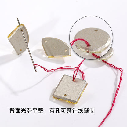 Waterdrop Flat Buckle Hand-Seamled K9 Glass Double-Hole Flat-Bottom Drill Crystal Stone Shines Without Scratching Clothing Decoration