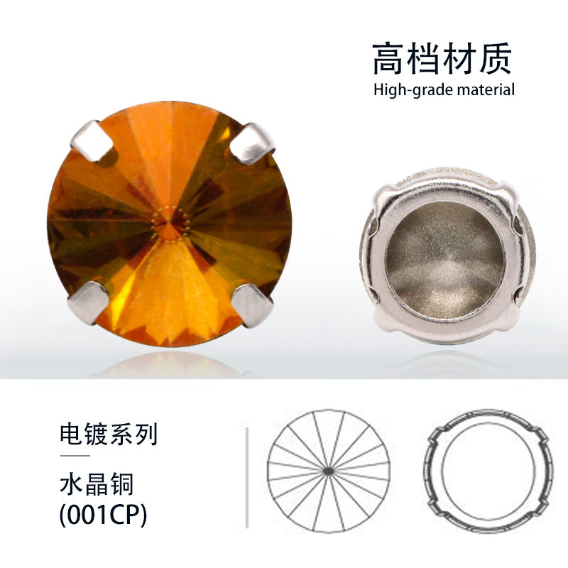 Factory direct sales satellite hollow claw drill glass special-shaped copper claw thickened hand-sewn garment accessories DIY accessories